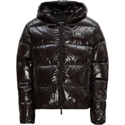 Pre-owned Dsquared2 Patch Logo Shiny Black Down Jacket
