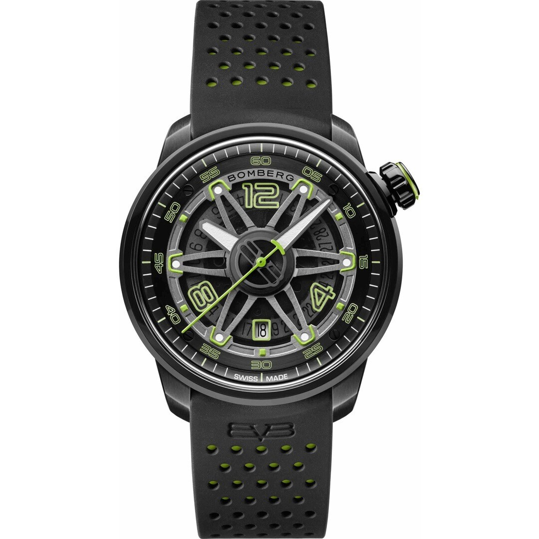 Pre-owned Bomberg - Bb-01 - Automatic Green - 43mm - Swiss Made - Men's Watch