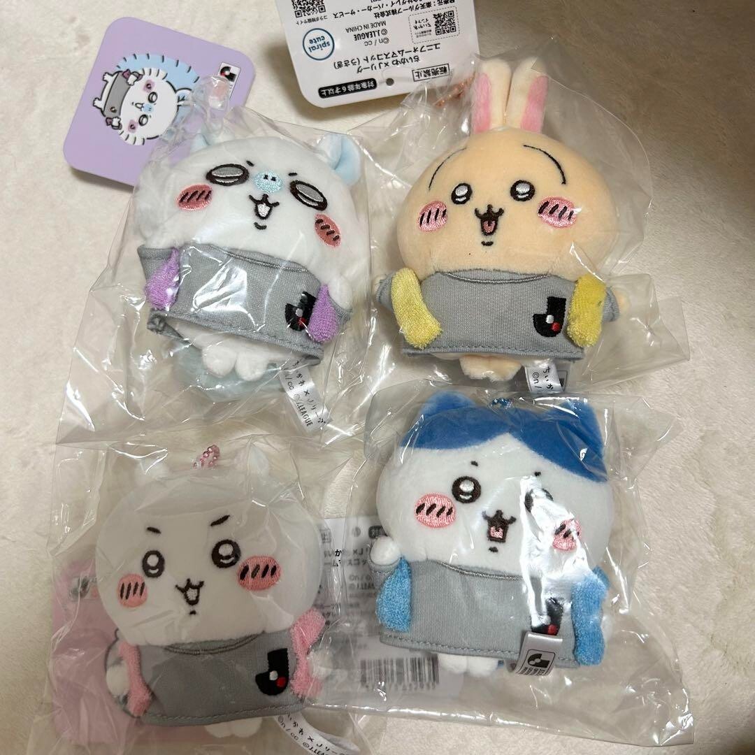 Chiikawa SET 4 J-League Mascot Plush Key Chain Japan Soccer