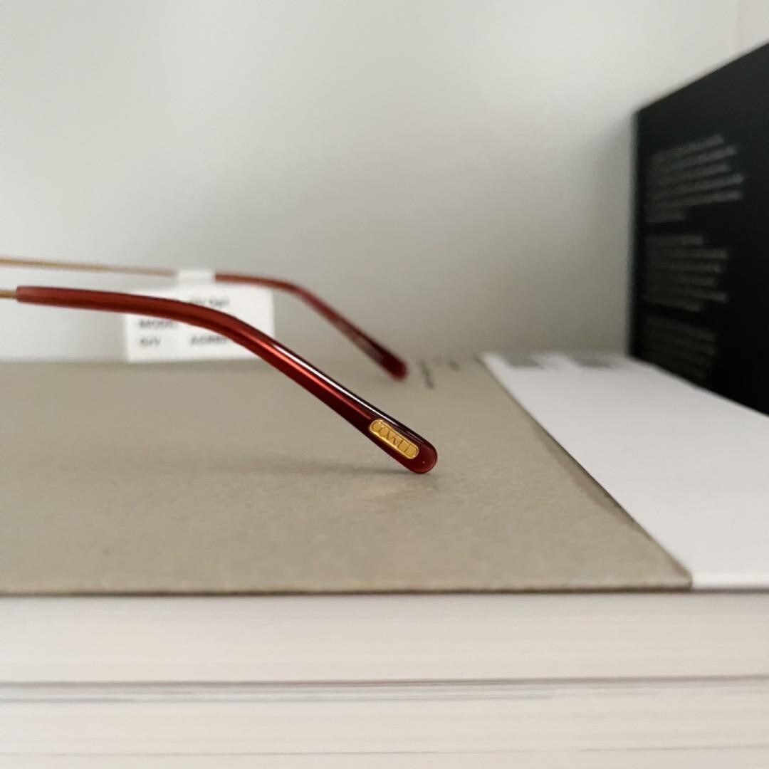 Pre-owned Oliver Peoples Mp-3-xl Eyeglasses Antique Gold Red Brown 46 22-145 Unused In Clear