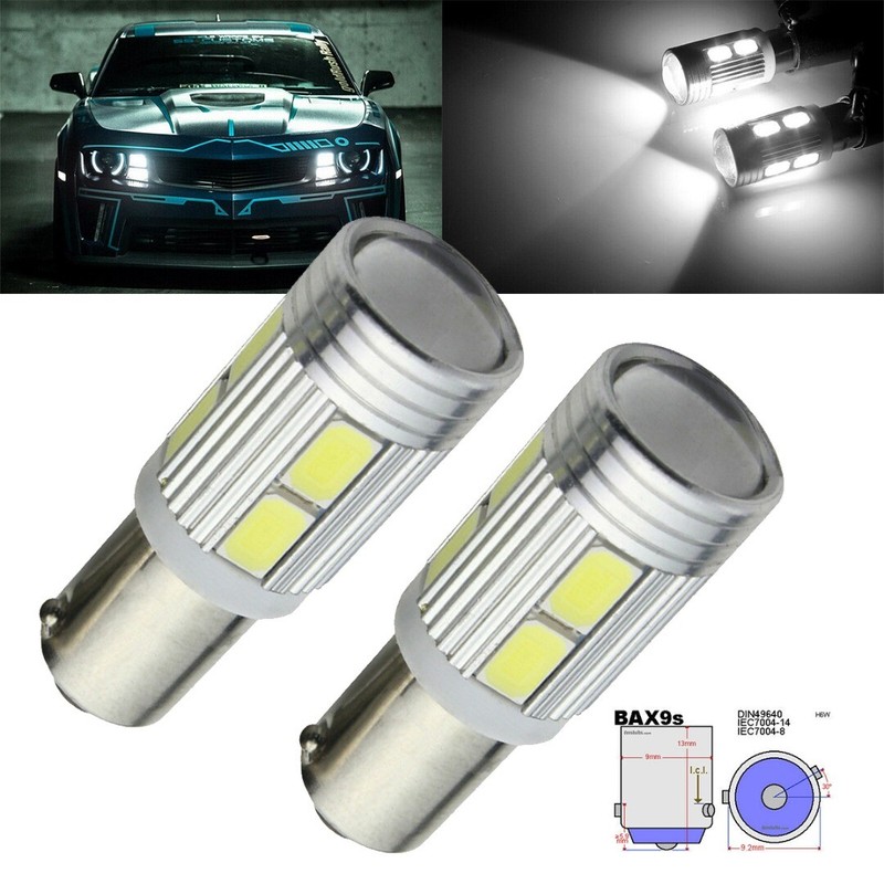2x H6W BAX9s Seitenlicht Xenon LED Birnen Standlicht Parklicht Weiß Lampen Set