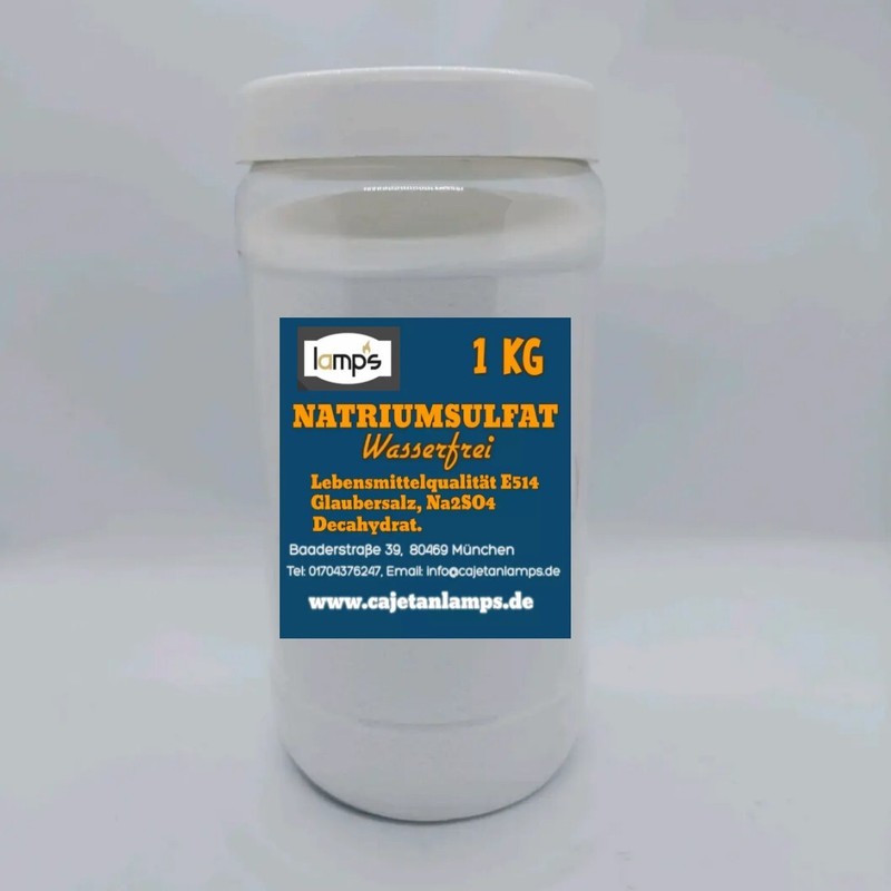 Natriumsulfat Wasserfrei Glaubersalz E514 Na2so4 - 1kg  Pet Schraubtiegel.