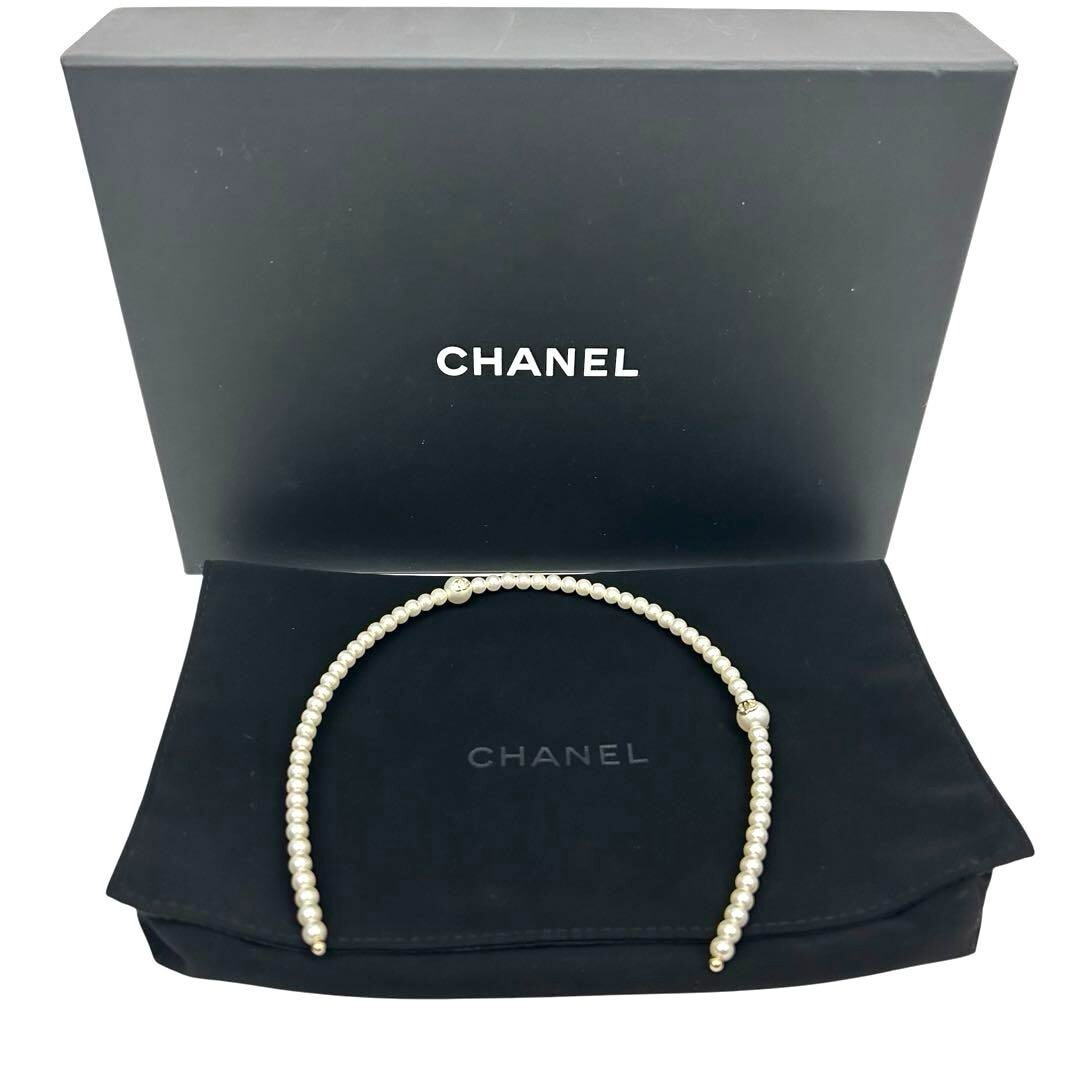 CHANEL Headband Hair band clip pin Barrette Coco CC Gold