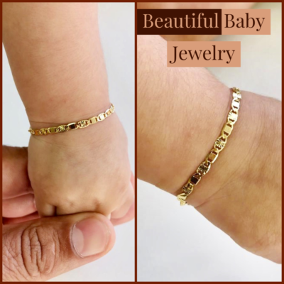 Newborn Baby/Childrens Boys/Girls Gold Filled Bracelet, Pulsera Para Bebe  Niñas