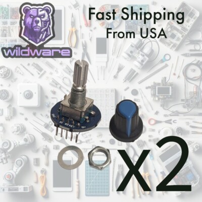 2 x Digital Rotary Encoder Module for Arduino Raspberry Pi etc with nut & washer