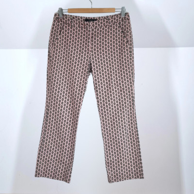 Max Mara Weekend Trousers Capri Flare Light Pink Pattern Cropped Cigarette 30''