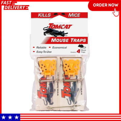 Tomcat Mouse Traps (Wooden), 4 Traps