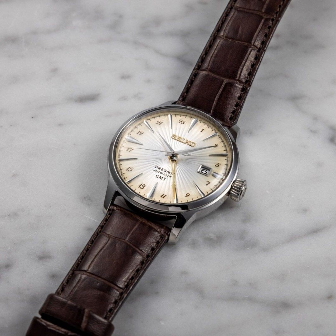 Pre-owned Seiko Presage Ssk041j1 Cocktail Time Analog Automatic Leather Japan Men's Watch