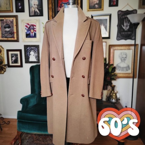 ジャケット・アウター Beaver Wool Double Breasted Overcoat Wool Beaver Double-Breasted Coat -#01BlackNavy