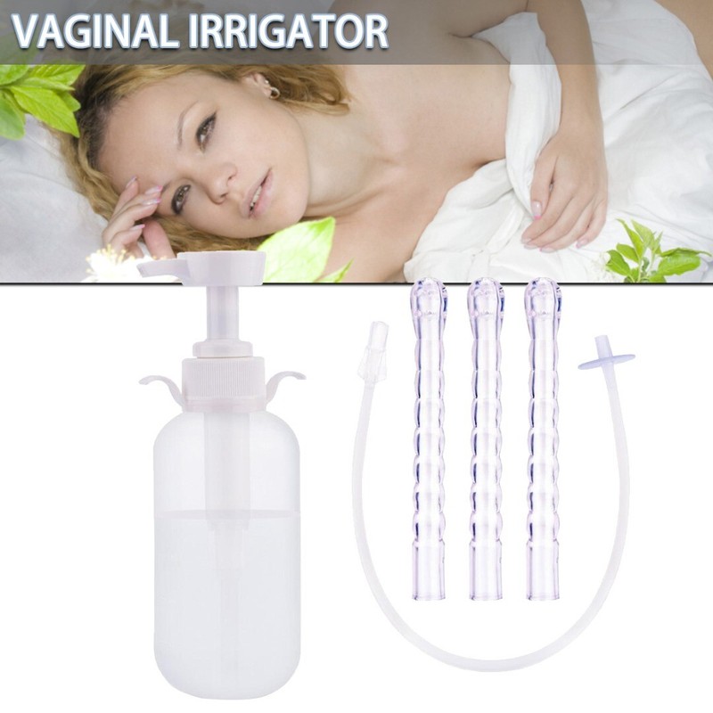 300ml Pump Action Douche Enema Bottle with Nozzle Vaginal Anal Clean B