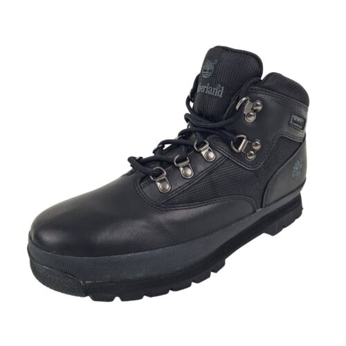 🚨 Timberland Euro Mid Hiker Black 96948 Boys Boots Leather Waterproof Size 6.5 - Picture 1 of 11