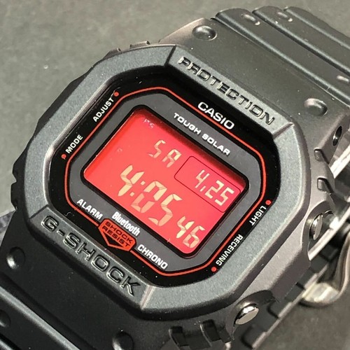 Pre-owned Casio G-shock Black & Red Gw-b5600ar-1 Solar Radio Men's Watch In Box