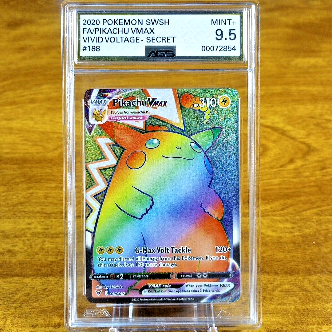 Pokemon Vivid Voltage Pikachu VMAX 188/185 AGS Mint+ 9.5