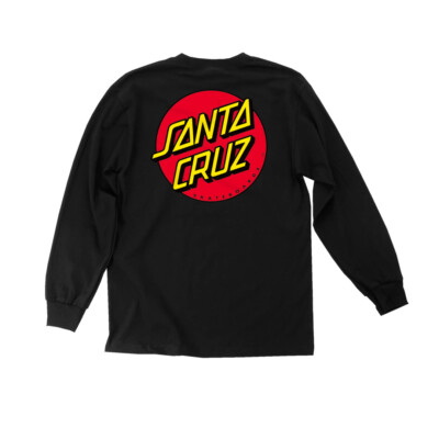 

Футболка Santa Cruz Skateboards Classic Dot с длинным рукавом (черная) Футболка для скейтбординга, Черный