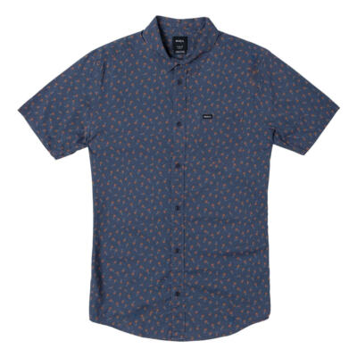 

RVCA Prelude Floral Футболка на пуговицах с коротким рукавом (Moody Blue) Мужская классическая рубашка