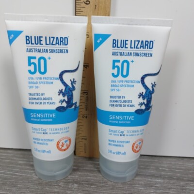 (2) Blue Lizard SENSITIVE Mineral Sunscreen & Zinc Oxide, SPF 50+