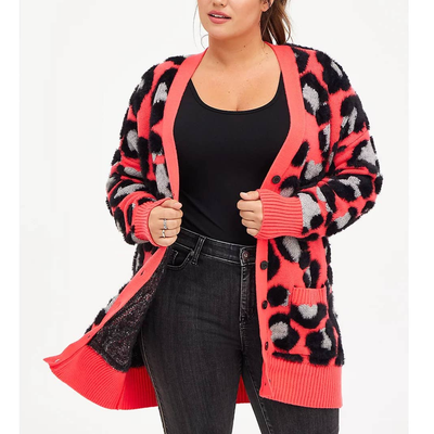 New Torrid 3 3X 22 24 Chunky Coral Leopard Animal Button Up