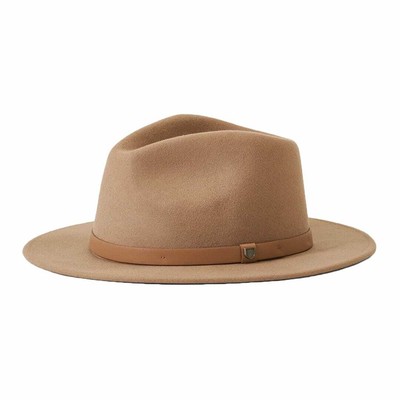 

Шляпа Brixton Messer SP22 Fedora (Мохаве) с широкими полями, шерстяная фетровая кожаная кепка с ремешком, Mojave