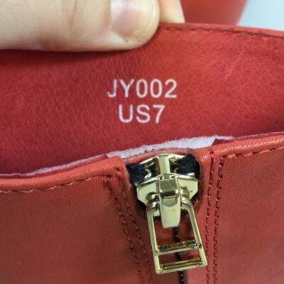 OSSTONE JY-002 Mens Red Leather Calfskin Zipper Ankle Chelsea Boots Size 7