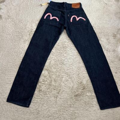 EVISU Evis Denim Jeans Pants Cotton Blue Lot.2000 Size-27x32