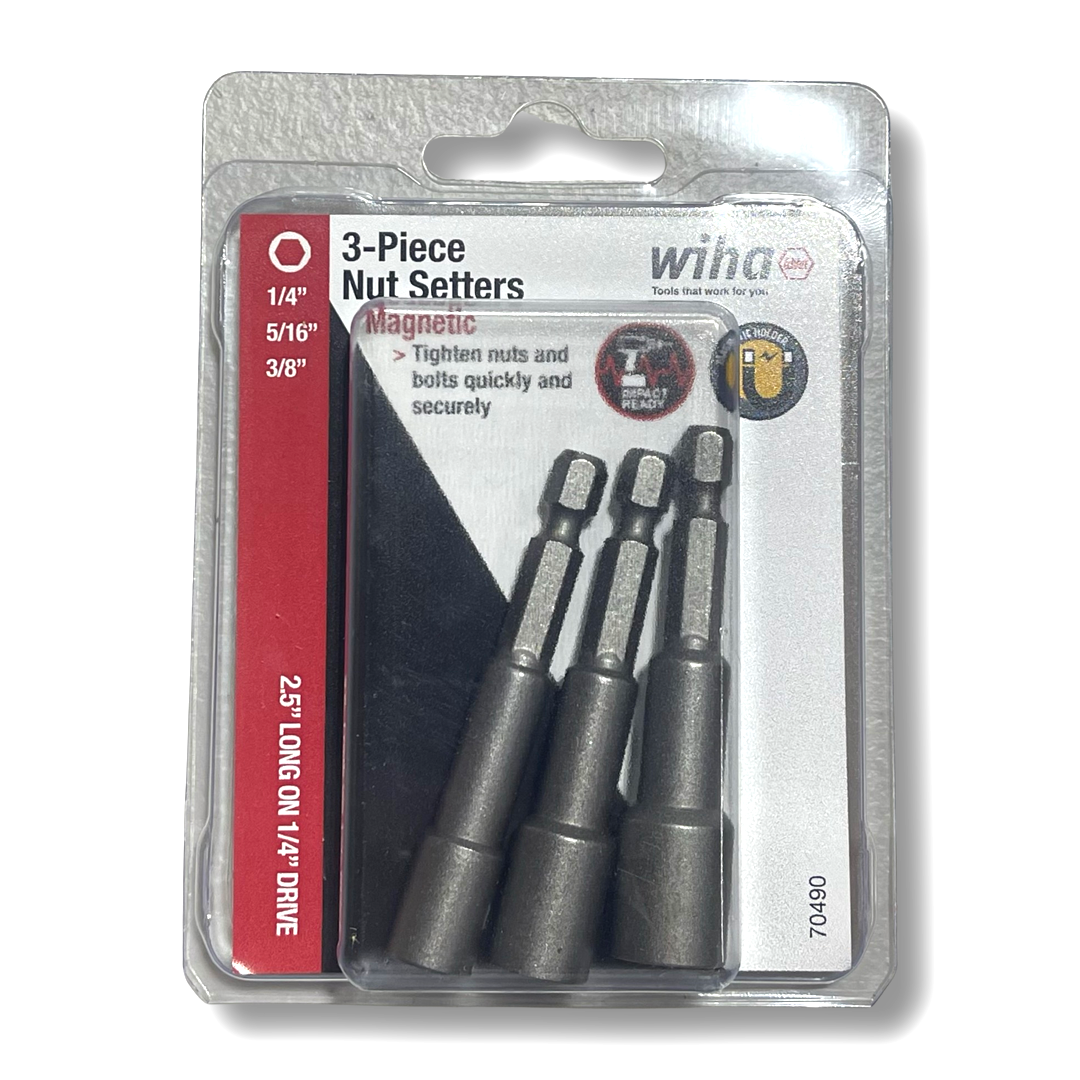 treha様3 Wiha 3 Piece Magnetic Nut Setter Set 1/4