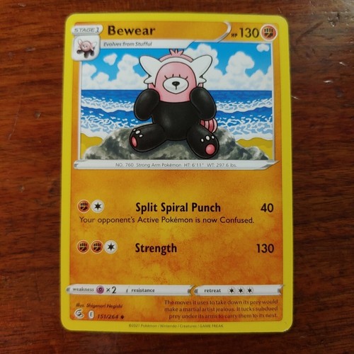 Pokemon Fusion Strike Bewear Stage 1 Card 151/264 2021 | eBay Pokemon Fusion Strike Bewear Stage 1 Card 151/264 2021 | eBay