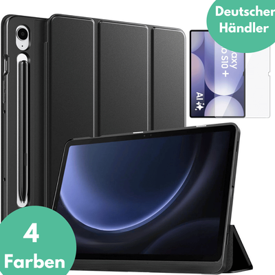 Hülle für Samsung Galaxy Tab S10 Plus Schutzglas Panzerfolie Stifthalter Case 9H