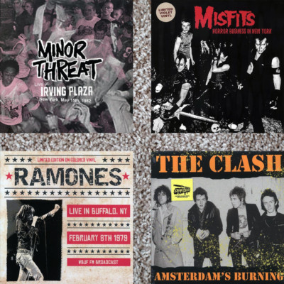 Vinyl Punk Lot of 4 Minor Threat, Ramones, Clash, Misfits Hardcore Color Vinyl