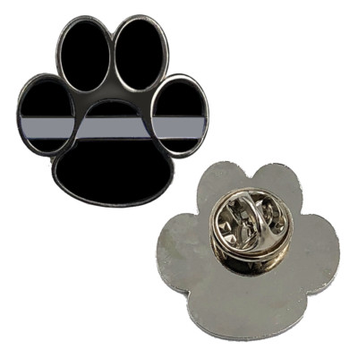 PBX-012-K K9 Paw Thin Gray Line Canine Lapel Pin CO Correctional Officer Correct