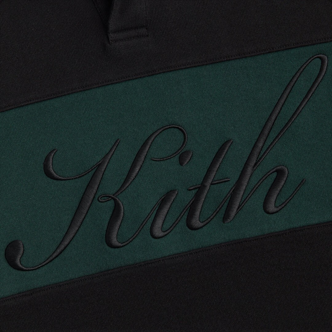 Pre-owned Kith Color-blocked Nelson Collared Pullover- Black | Fw23 | Size L