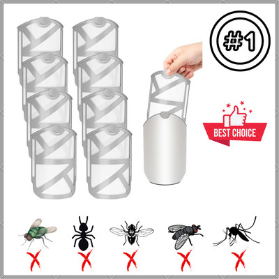 8 Pack Flying Insect Trap Refills Compatible with ZEVO, Indoor Fruit Fly Refill