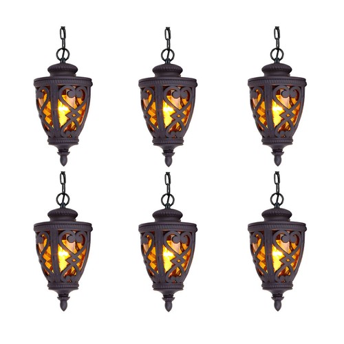 Vintage Lamp 6X 72cm Lantern Stand Elegant Aluminum & Glass Outdoor Light Antiqu