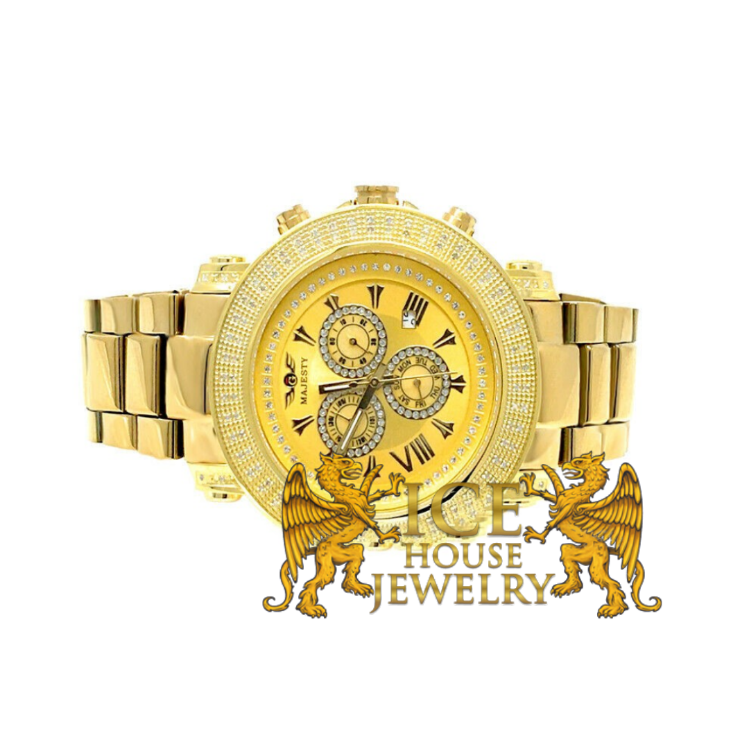 Pre-owned Icehousejewelry Icy Joe Rodeo Techno Grill Diamond Watch 48mm Crushed Illusion Dial 1.08ct
