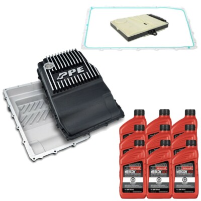10R80 OEM Ford Transmission Service Kit & PPE Brushed Deep Pan For 2017+ F-150