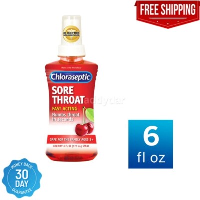 Chloraseptic Sore Throat Spray 6 FL oz  Cherry Flavor NEW AND FAST SHIPPING