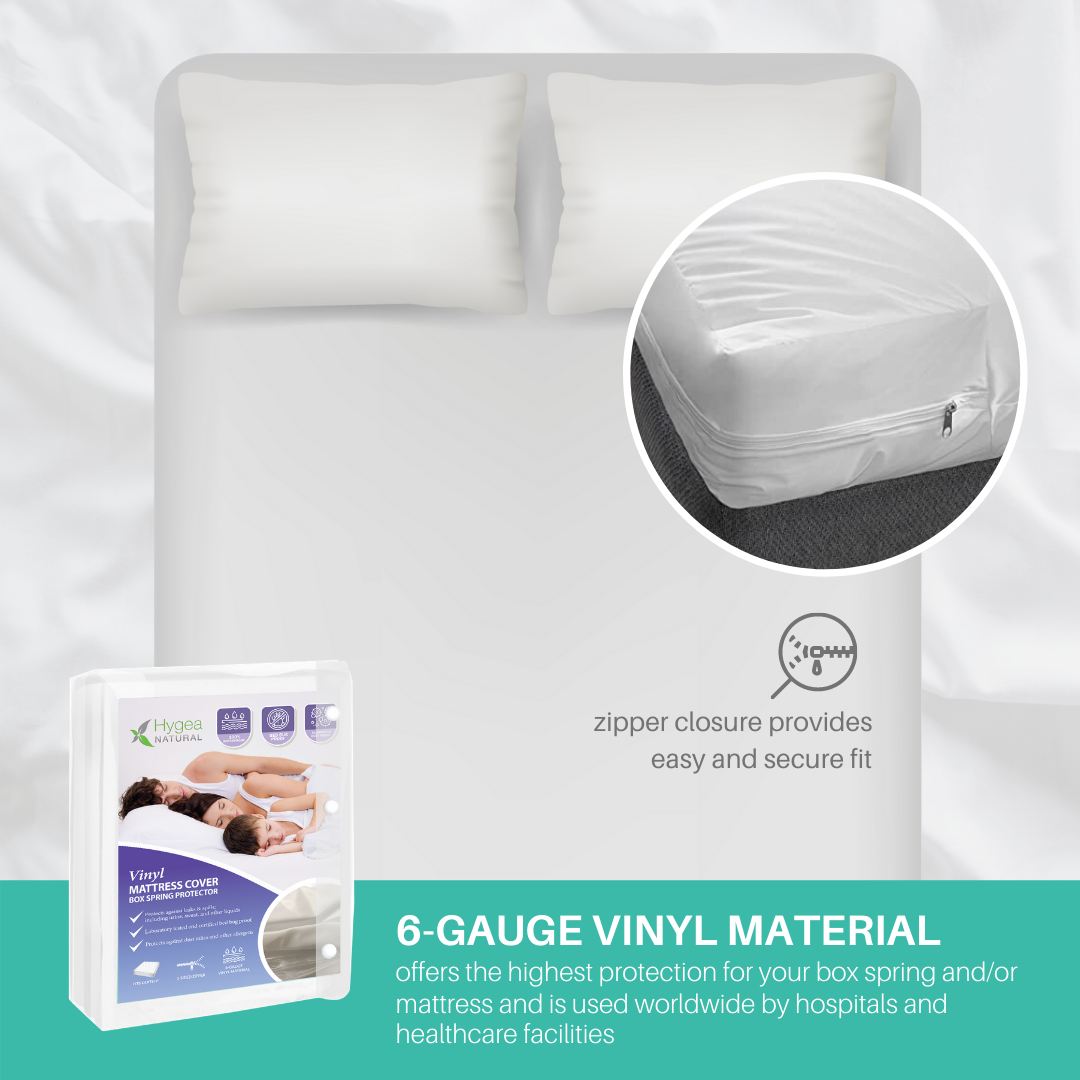 Hygea Natural Vinyl Bed Bug Waterproof Mattress Cover/Encasement 