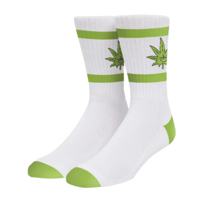 Носки для экипажа HUF Worldwide Green Buddy (белые) Спортивные носки