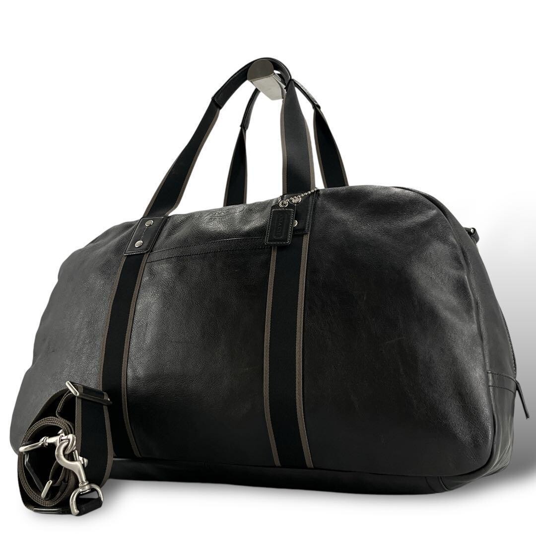 バッグ Coach 2 Way Boston Travel Leather Bag Coach 2way Boston bag, travel bag, Heritage Duffle, black