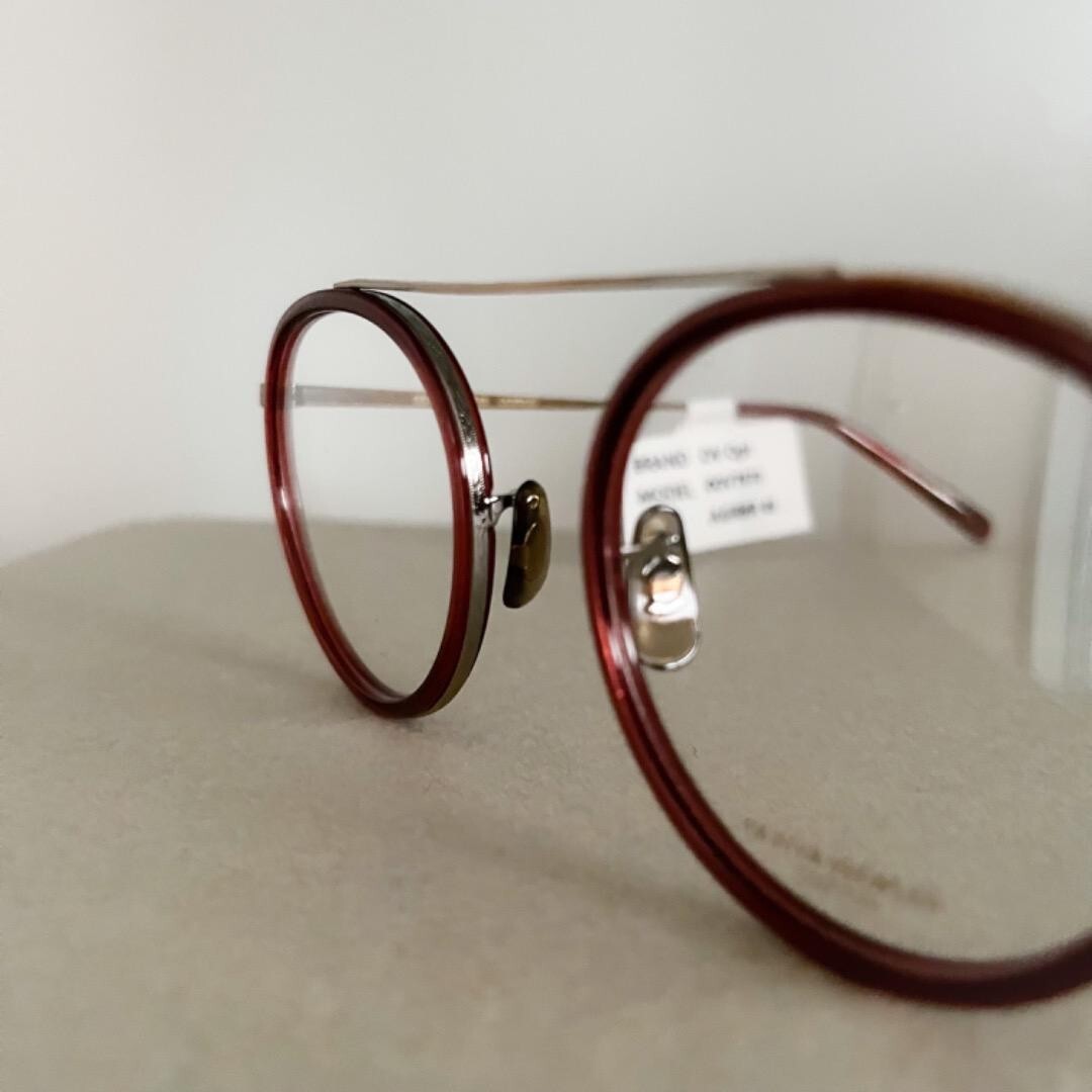 Pre-owned Oliver Peoples Mp-3-xl Eyeglasses Antique Gold Red Brown 46 22-145 Unused In Clear