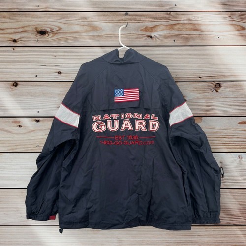 Army National Guard Jacket Mens XL Navy Blue Zip Up Package