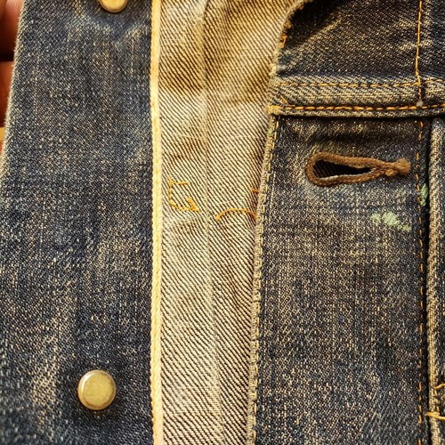 Vintage 1950's LEVI'S Type 2 Denim Jacket BIG E 507XX Size 40  LEVIS