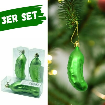 3x Weihnachtsgurke Gurke Anhänger Baumschmuck Weihnachten Tannenbaum Christbaum