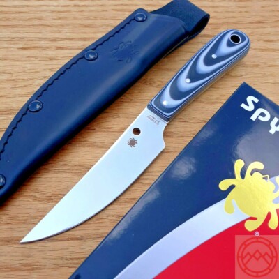 Spyderco Bow River Fixed Knife 4.25'' 8Cr13MoV Steel Blade Black/White G10 Handle