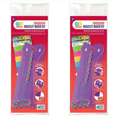  Go Create Friendship Bracelet Maker Kit W/Braiding Board 5Colors Cords (2Pack)