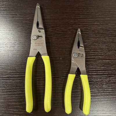 Snap On LN47ACF & LN46ACF Needle Nose/Slip-Joint Combination Yellow Plier Set