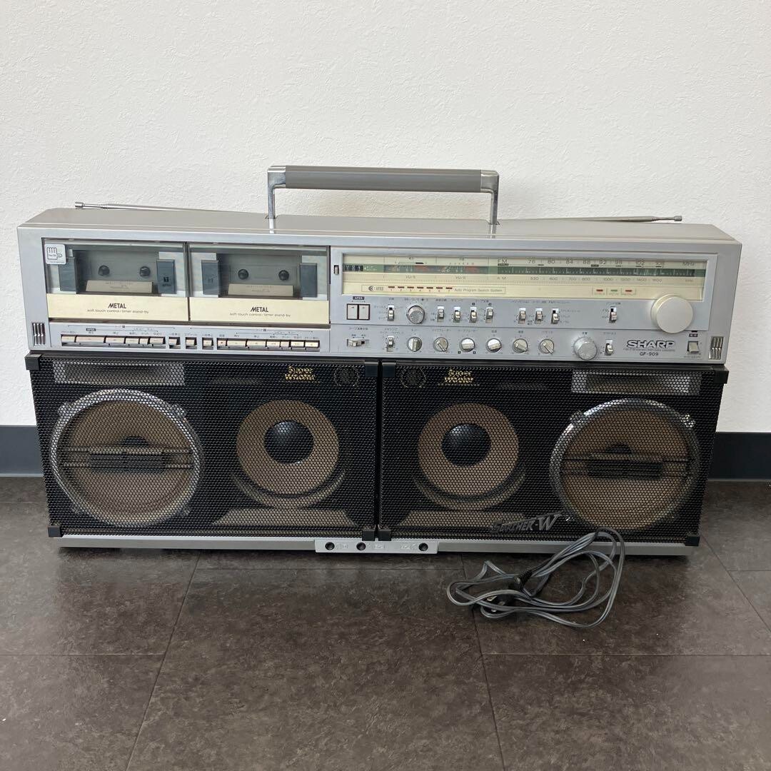 ラジオ・コンポ Sharp Gf-909 searcher w SHARP GF-909 THE SEARCHER-W Double Cassette Boombox Tested