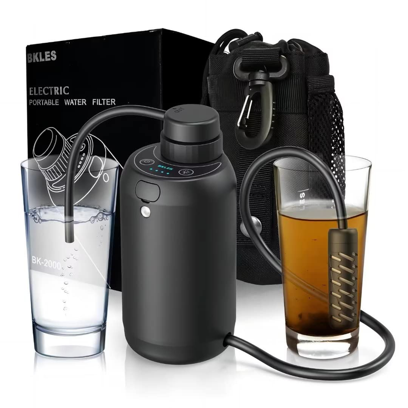 Electric Portable Water Filter - 0.01 Micron 5-Stage Survival Water Purifier USA