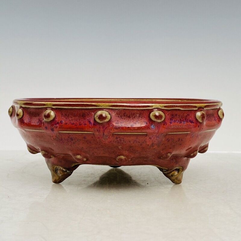 5.7" china old Antique Porcelain song dynasty jun kiln museum mark Brush Washer