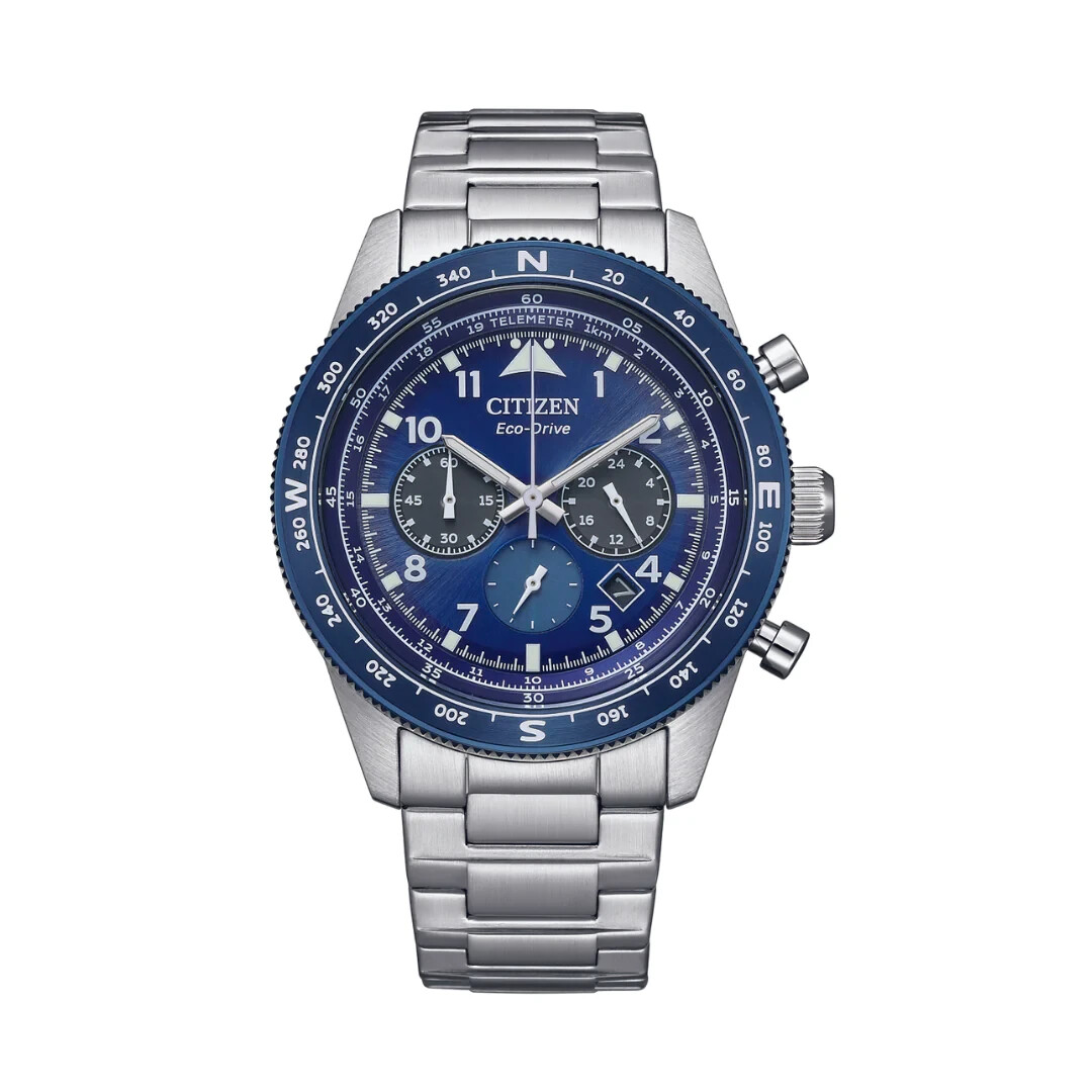 Pre-owned Citizen Men's Chronograph Eco-drive Blue Dial Watch - Ca4554-84l