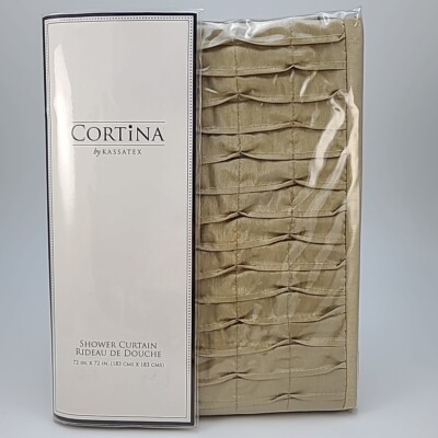 KASSATEX Cortina Smock Pleat Shower Curtain in Gold 72'' x 72